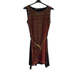 Glitter jurk rood zwart met parels L/XL, Kleding | Dames, Jurken, Verzenden, Maat 42/44 (L), Nieuw, Boven de knie