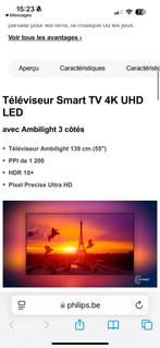 Philips smart 4k led tv 55 inch 139cm Ambilight 3-zijdig, Audio, Tv en Foto, Ophalen, Zo goed als nieuw, LED