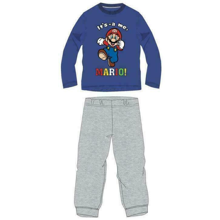 Super Mario Pyjama - Blauw/Grijs - Maat 98 - 104 - 110, Enfants & Bébés, Vêtements enfant | Taille 104, Neuf, Garçon, Vêtements de nuit ou Sous-vêtements