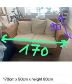 Rotan bank (2 zitplaatsen), Huis en Inrichting, Zetels | Zetels, Ophalen, Gebruikt, 150 tot 200 cm, Tweepersoons