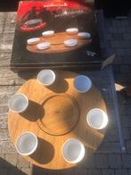 Barbecook Draaitafel met 6 keramische schalen., Huis en Inrichting, Woonaccessoires | Dienbladen, Ophalen, Nieuw, Rond, Hout