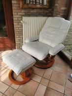 Fauteuil massant Blanc, 150 cm ou plus, 75 à 100 cm, Cuir, Moderne