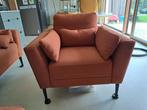 1 zit zetel fauteuil koper oranje, Comme neuf, 75 à 100 cm, Modern, Enlèvement