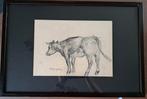 MALFAIT Hubert "Staande koe" (verso studie van koe) tekening, Enlèvement ou Envoi