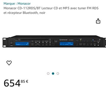 Monacor CD-112RDS/BT, Musique & Instruments, Neuf