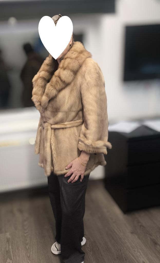 Echte bontjas in nerts, Kleding | Dames, Jassen | Winter, Zo goed als nieuw, Maat 38/40 (M), Beige, Ophalen
