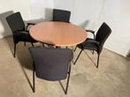 RONDE TAFEL 1100 MM + 4 STOELEN, Huis en Inrichting, Tafels | Eettafels, Ophalen, Gebruikt, Rond, Metaal