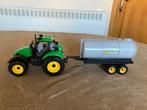 Groene tractor ci 17 cm + aanhangwagen in kunststof, Ophalen of Verzenden, Zo goed als nieuw