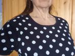 Gerey Weber 40-42 zwarte gebreide blouse met witte stippen, Zwart, Ophalen of Verzenden, Korte mouw, Gerry Weber