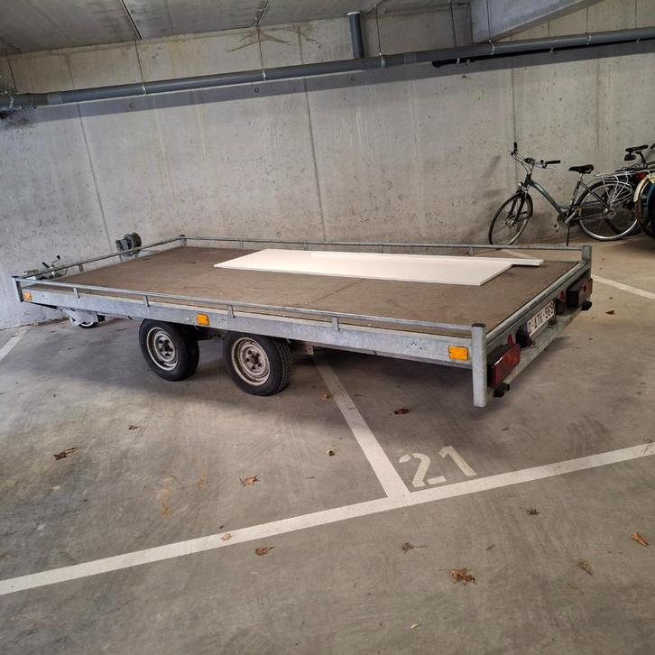autotrailer, aanhangwagen met vlakke laadvloer, Auto diversen, Aanhangers en Bagagewagens, Gebruikt, Ophalen of Verzenden