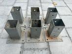 6 paalhouders 7x7cm, Doe-het-zelf en Bouw, Ophalen, Zo goed als nieuw