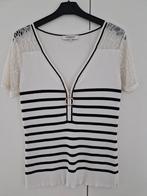 Blouse courtes manches, blanche et noire, Morgan, M, Ophalen of Verzenden