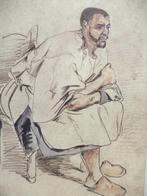 Eugène Delacroix 'Maure assis' litho Grange Bateliere Paris, Ophalen of Verzenden