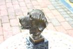 chien buste en bronze signé , YANES, Antiquités & Art, Enlèvement, Bronze
