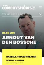 Zitplaatsen “Coach” - Arnout Van den Bossche - 8 juni Hassel, Tickets en Kaartjes, Concerten | Nederlandstalig, Juni