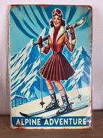 Plaque metallique ski alpes, Ophalen of Verzenden, Zo goed als nieuw
