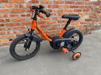 Btwin kinderfiets 14 inch met afneembare steunwielen, Fietsen en Brommers, Zijwieltjes, Gebruikt, B-Twin, Ophalen of Verzenden