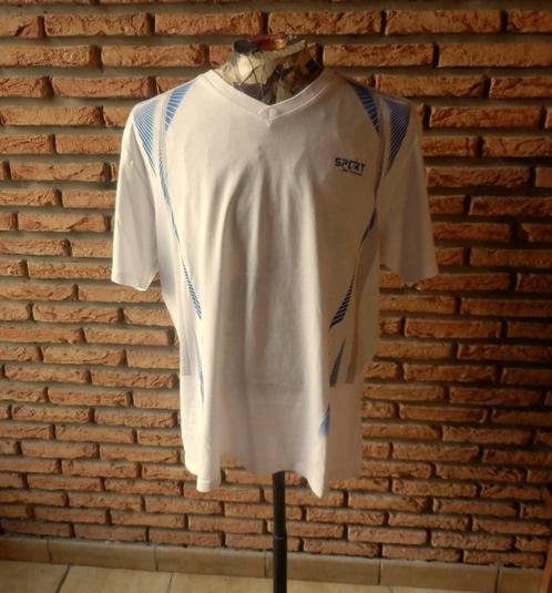 (23) - tee shirt homme t.2XL blanc bleu - atlas for men -, Vêtements | Hommes, T-shirts, Comme neuf, Autres tailles, Blanc, Enlèvement ou Envoi