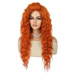 Merida pruik met lang wild oranje haar model 9618, Handtassen en Accessoires, Uiterlijk | Haarverzorging, Verzenden, Nieuw, Pruik of Haarverlenging