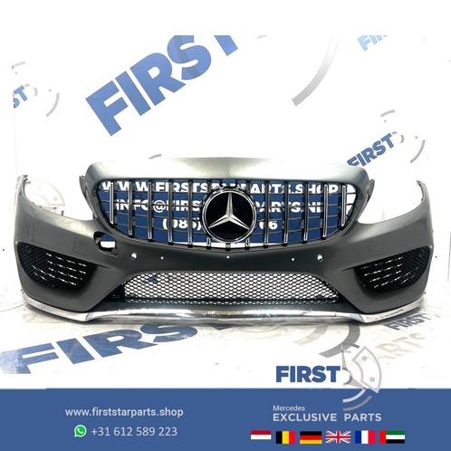 W205 GT AMG VOORBUMPER C KLASSE BUMPER + PANAMERICANA GRIL o, Auto-onderdelen, Carrosserie, Bumper, Mercedes-Benz, Voor, Gebruikt