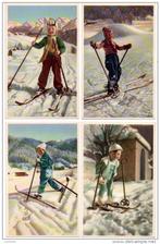 cartes postales lot de 6 enfant skieur neige vintage, Antiquités & Art, Curiosités & Brocante, Enlèvement ou Envoi