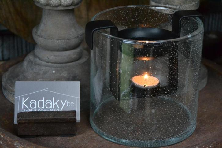 Windlicht incl. geurbrander -Bubbelglas vintage helder-, Huis en Inrichting, Woonaccessoires | Kandelaars en Kaarsen, Nieuw, Kandelaar