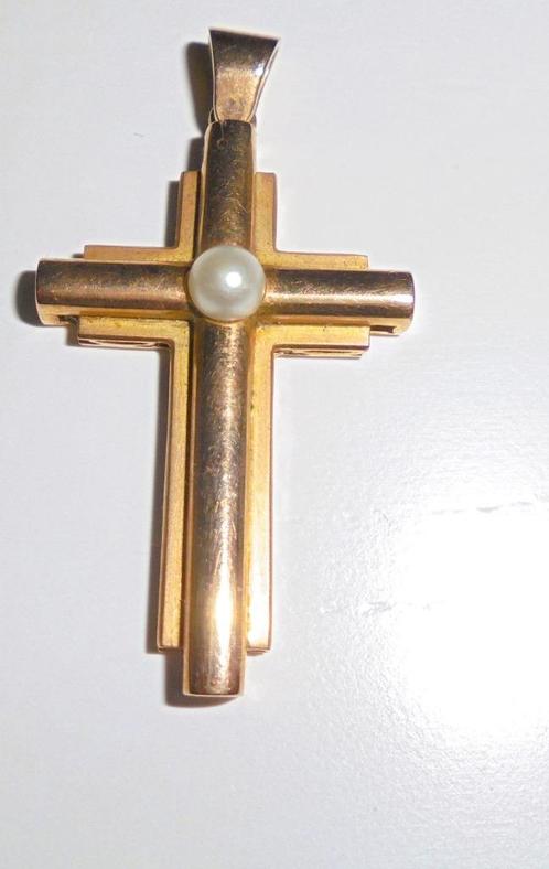 croix en or avec perle (18K) or rose et jaune, Collections, Religion, Christianisme | Catholique, Bijoux, Enlèvement ou Envoi