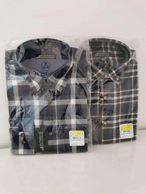 AUTHENTIC Overhemden 2 Stuks M 39/40, Kleding | Heren, Overhemden, Nieuw, Halswijdte 39/40 (M), Overige kleuren, Ophalen