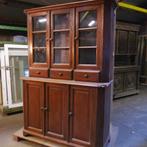 !! prijs verlaging kast tweedelig 188hx130b,3 schuiven,glas, Enlèvement, Utilisé, Verre