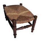 Zit-/voetbankje rieten zitvlak, Ophalen of Verzenden, Zo goed als nieuw, Hout