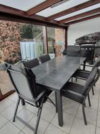 Table de jardin plus 4 chaises et 2 fauteuils relax., Enlèvement ou Envoi, Comme neuf, Autres matériaux, Sets de jardin