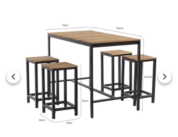 Central Park dining loungeset Vence zwart 5-delig, Tuin en Terras, Tuinsets en Loungesets, Zo goed als nieuw, Loungeset, Aluminium