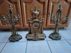 Garniture de cheminée ancienne – Pendule + 2 candélabres, Antiquités & Art, Enlèvement