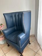 Antieke leren fauteuil, Ophalen, Gebruikt, Leer