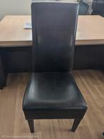 6 zwarte lederlook stoelen, Huis en Inrichting, Stoelen, Ophalen, Zo goed als nieuw
