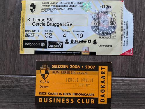 Oude tickets SK Lierse - Cercle Brugge, Verzamelen, Sportartikelen en Voetbal, Verzenden