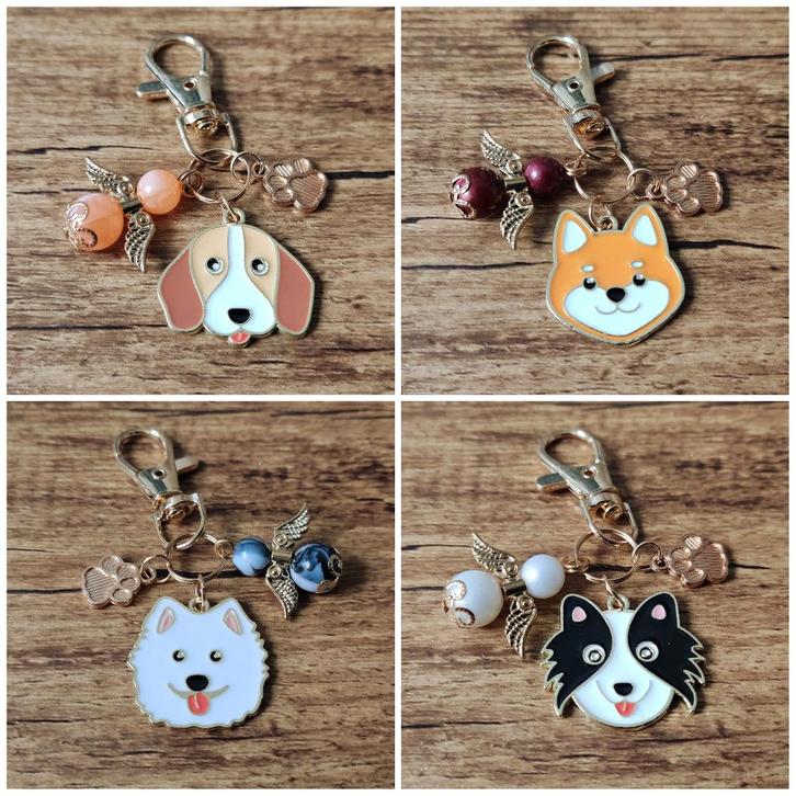 Honden A sleutelhangers KC gold met beschermengeltje, Dieren en Toebehoren, Honden-accessoires, Nieuw, Verzenden