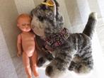 Chaton Steiff et poupée de marque ancienne, jouets vintage, Enlèvement ou Envoi