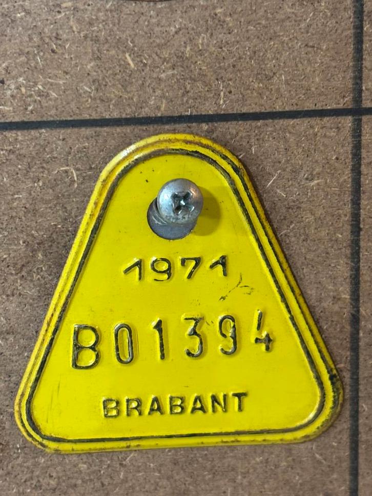 Bootplaat Fietsplaat nummerplaat plaque velo vintage etro, Antiek en Kunst, Curiosa en Brocante, Ophalen of Verzenden