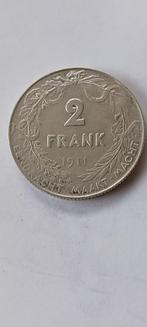 Zilver 2fr 1911 vl, Postzegels en Munten, Munten | België, Zilver, Zilver, Losse munt, Verzenden