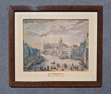 Gravure/ lithographie représentant le Bloemmarkt en 1780, Enlèvement