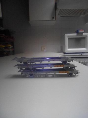Vend 3 wagons kangourou Jouef H0 1/87 pas sncb beschikbaar voor biedingen