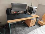 Stevige bureau 180 x 80 met kastje en lades, Huis en Inrichting, Bureaus, Ophalen, Zo goed als nieuw, Bureau