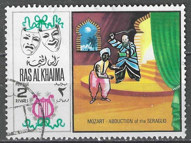 Ras Al Khaima 1969 - Stampworld 302 - Mozart - 2 R. (ST), Postzegels en Munten, Postzegels | Azië, Verzenden