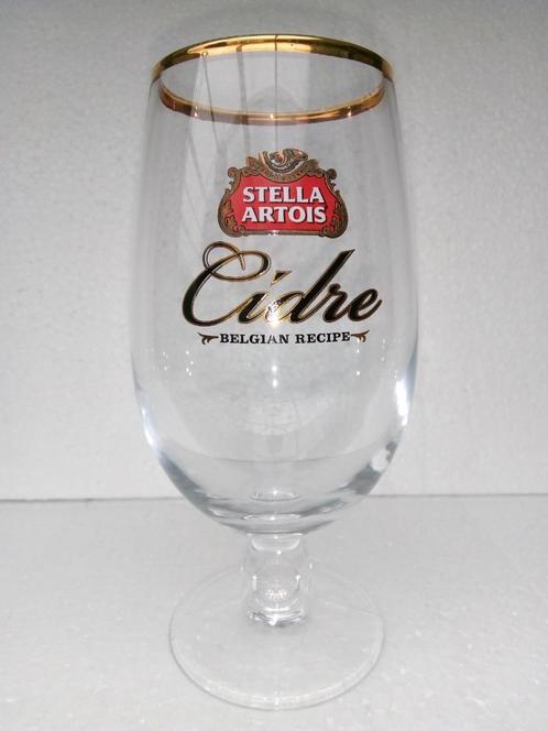 Ancien verre sur pied STELLA ARTOIS CIDRE Belgian recipe, Collections, Marques de bière, Neuf, Verre ou Verres, Stella Artois