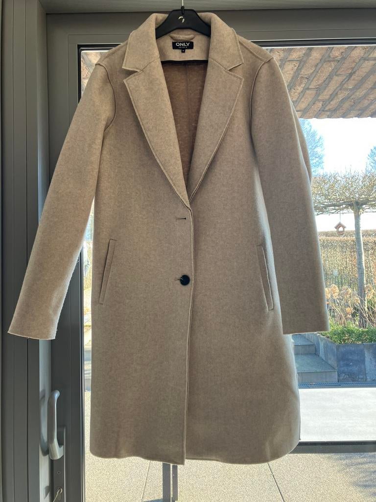 NIEUW!! Lange jas, merk Only, maat M, beige, Only, Beige, Nieuw, Ophalen