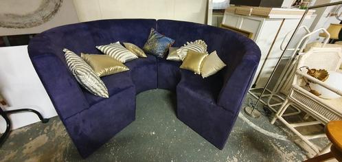 Paars fluwelen design lounge zithoek, Huis en Inrichting, Zetels | Complete zithoeken, Zo goed als nieuw, Stof, Ophalen