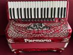 Piermaria 411 accordeon . 120 bas . 4 korig . Musette ., Gebruikt, Accordiola, 120-bas, Met riemen