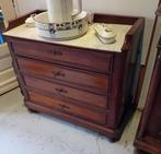 Antieke houten commode met marmeren blad, Ophalen