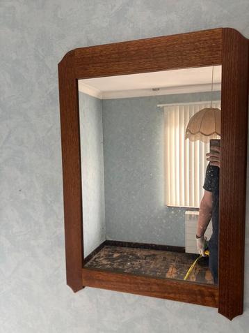Spiegel, massief hout kaderwerk. beschikbaar voor biedingen